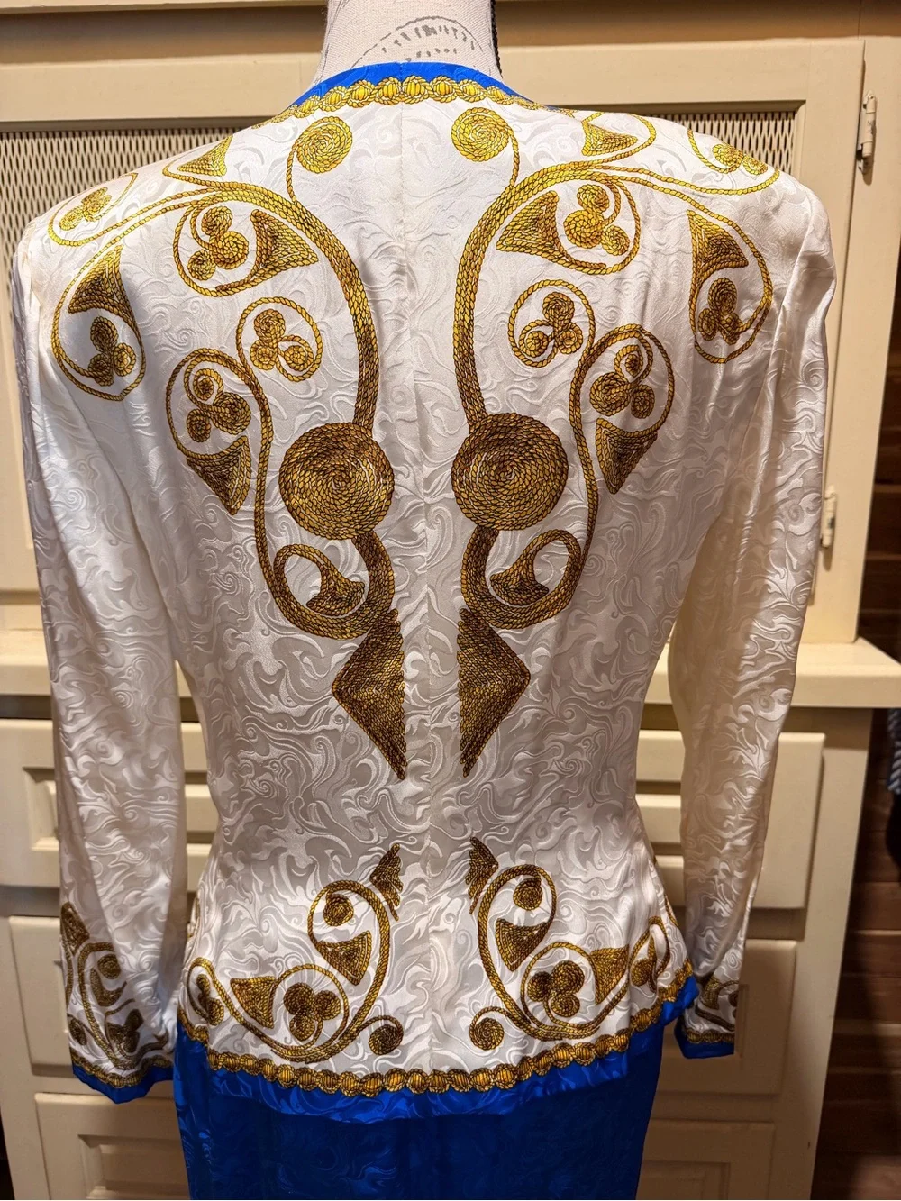 VTG Adrianna Papell 100% Silk Skirt Suit Set